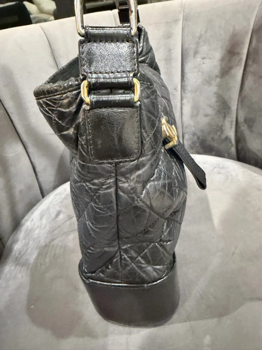 CHANEL Aged Calfskin Quilted Large Gabrielle Hobo Bag Black - Picture 8 of 16